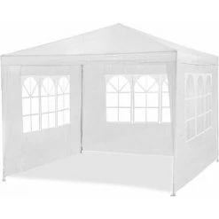 Tente De Réception - 3x4m - 12m² - Tonnelle De Jardin Avec Panneaux Latéraux - Fenêtres Hydrofuges - Blanc - MaxxGarden