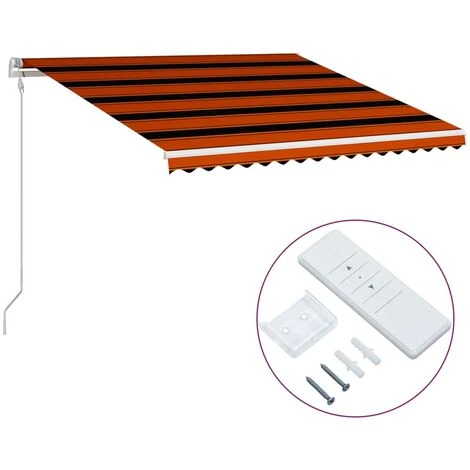 Hommoo Auvent Retractable Automatique 450x300 Cm Orange Et Blanc 4 Hommoo Auvent Retractable Automatique 450x300 Cm Orange Et Blanc – Image 2