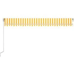 Hommoo Auvent Manuel Retractable 500x350 Cm Jaune Et Blanc -Pergola Soldes 54057281 4