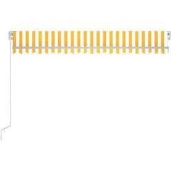 Hommoo Auvent Manuel Retractable Avec LED 400x350 Cm Jaune Et Blanc 10 Hommoo Auvent Manuel Retractable Avec LED 400x350 Cm Jaune Et Blanc -Pergola Soldes 54058353 4