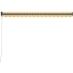 Hommoo Auvent Manuel Retractable Avec LED 400x300 Cm Jaune Et Blanc 11 Hommoo Auvent Manuel Retractable Avec LED 400x300 Cm Jaune Et Blanc -Pergola Soldes 54059144 5