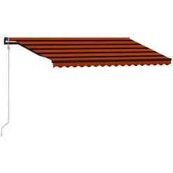 Hommoo Auvent Retractable Automatique 400x300 Cm Orange Et Marron -Pergola Soldes 54059145 2