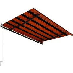 Hommoo Auvent Retractable Automatique 400x300 Cm Orange Et Marron -Pergola Soldes 54059145 4