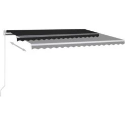 Hommoo Auvent Manuel Retractable Avec LED 400x350 Cm Anthracite 9 Hommoo Auvent Manuel Retractable Avec LED 400x350 Cm Anthracite -Pergola Soldes 54059441 3
