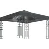 Hommoo Tonnelle Avec Guirlande Lumineuse A LED 3x3 M Anthracite -Pergola Soldes 54059492 1