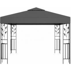 Hommoo Tonnelle Avec Guirlande Lumineuse A LED 3x3 M Anthracite 9 Hommoo Tonnelle Avec Guirlande Lumineuse A LED 3x3 M Anthracite -Pergola Soldes 54059492 3