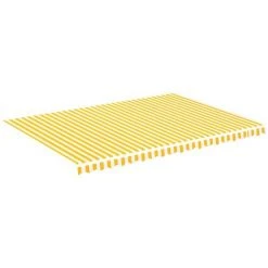 Hommoo Tissu De Remplacement Pour Auvent Jaune Et Blanc 5x3,5 M 8 Hommoo Tissu De Remplacement Pour Auvent Jaune Et Blanc 5x3,5 M -Pergola Soldes 54059754 2