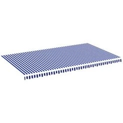 Hommoo Tissu De Remplacement Pour Auvent Bleu Et Blanc 6x3,5 M 8 Hommoo Tissu De Remplacement Pour Auvent Bleu Et Blanc 6x3,5 M -Pergola Soldes 54059755 2
