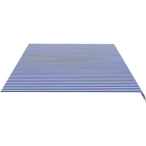 Hommoo Tissu De Remplacement Pour Auvent Bleu Et Blanc 6x3,5 M 6 Hommoo Tissu De Remplacement Pour Auvent Bleu Et Blanc 6x3,5 M – Image 4