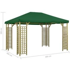 Hommoo Belvedere 4x3 M Vert -Pergola Soldes 54060009 5