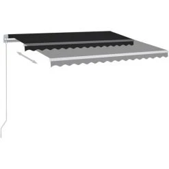 Hommoo Auvent Manuel Retractable Avec LED 300x250 Cm Anthracite -Pergola Soldes 54060297 3