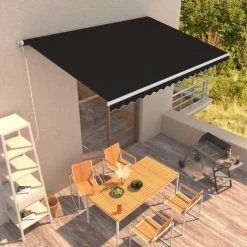 Hommoo Auvent Retractable Automatique 450x300 Cm Anthracite