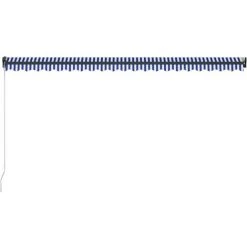 Hommoo Auvent Manuel Retractable Avec LED 500x300 Cm Bleu Et Blanc -Pergola Soldes 54061073 5