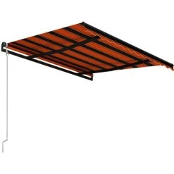 Hommoo Auvent Retractable Automatique 350x250 Cm Orange Et Marron 10 Hommoo Auvent Retractable Automatique 350x250 Cm Orange Et Marron -Pergola Soldes 54061523 4