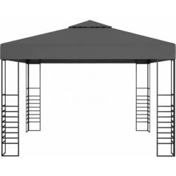 Hommoo Chapiteau De Jardin Avec Lumieres LED 3x3 M Anthracite -Pergola Soldes 54062213 3