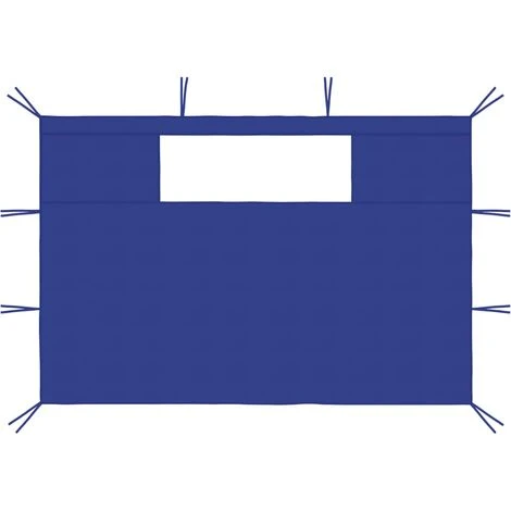 Hommoo Parois Laterales De Belvedere Avec Fenetres 2 Pcs Bleu 5 Hommoo Parois Laterales De Belvedere Avec Fenetres 2 Pcs Bleu – Image 3