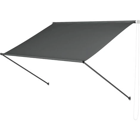 AICOK Store Banne Manuel, Auvent Rétractable, Store De Balcon En Métal Et Polyester - Imperméable - Résistant Aux UV - Hauteur Réglable - Pour Terrasse, Fenêtre | 250 X 120 Cm | Gris 3 AICOK Store Banne Manuel, Auvent Rétractable, Store De Balcon En Métal Et Polyester - Imperméable - Résistant Aux UV - Hauteur Réglable - Pour Terrasse, Fenêtre | 250 X 120 Cm | Gris
