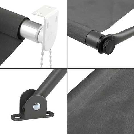 AICOK Store Banne Manuel, Auvent Rétractable, Store De Balcon En Métal Et Polyester - Imperméable - Résistant Aux UV - Hauteur Réglable - Pour Terrasse, Fenêtre | 250 X 120 Cm | Gris 5 AICOK Store Banne Manuel, Auvent Rétractable, Store De Balcon En Métal Et Polyester - Imperméable - Résistant Aux UV - Hauteur Réglable - Pour Terrasse, Fenêtre | 250 X 120 Cm | Gris – Image 3