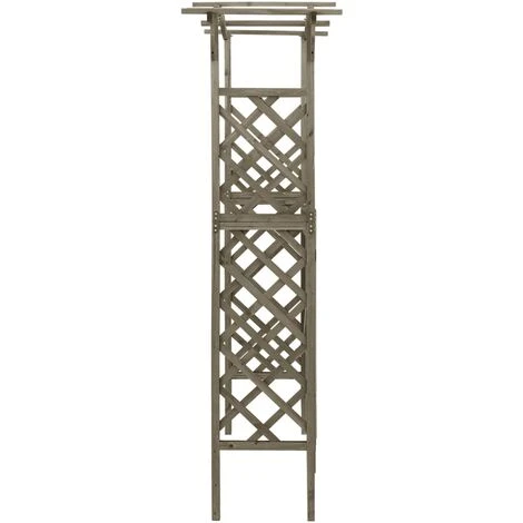 VidaXL Pergola Avec Portail 116x40x204 Cm Gris Bois De Sapin Massif - Gris 6 VidaXL Pergola Avec Portail 116x40x204 Cm Gris Bois De Sapin Massif - Gris – Image 4