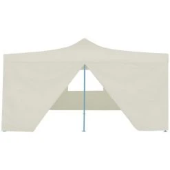 Hommoo Belvedere Pliable Avec 4 Parois 5x5 M Creme -Pergola Soldes 54151334 2