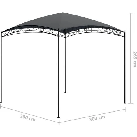 Hommoo Belvedere 3x3x2,65 M Anthracite 180 G/m² 7 Hommoo Belvedere 3x3x2,65 M Anthracite 180 G/m² – Image 5