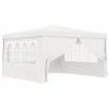 Hommoo Tente De Reception Avec Parois Laterales 4x4 M Blanc 90 G/m² 2 Hommoo Tente De Reception Avec Parois Laterales 4x4 M Blanc 90 G/m² -Pergola Soldes 54152362 1