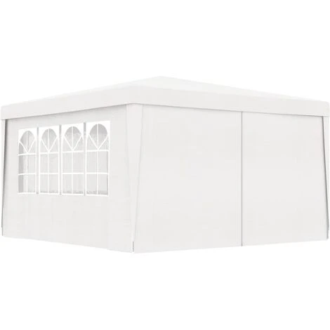 Hommoo Tente De Reception Avec Parois Laterales 4x4 M Blanc 90 G/m² 6 Hommoo Tente De Reception Avec Parois Laterales 4x4 M Blanc 90 G/m² – Image 4