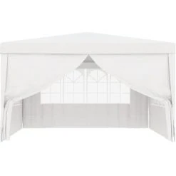 Hommoo Tente De Reception Avec Parois Laterales 4x4 M Blanc 90 G/m² 11 Hommoo Tente De Reception Avec Parois Laterales 4x4 M Blanc 90 G/m² -Pergola Soldes 54152362 5