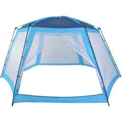 Hommoo Tente De Piscine Tissu 590x520x250 Cm Bleu -Pergola Soldes 54153321 3