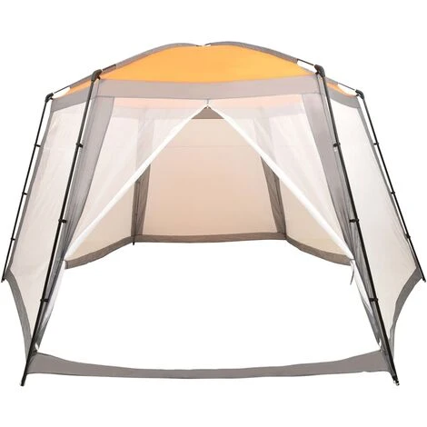 Hommoo Tente De Piscine Tissu 660x580x250 Cm Gris 5 Hommoo Tente De Piscine Tissu 660x580x250 Cm Gris – Image 3