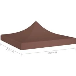 Hommoo Toit De Tente De Reception 3x3 M Marron 270 G/m² -Pergola Soldes 54154347 5