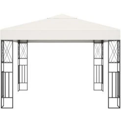 Hommoo Tonnelle 3x3 M Creme Tissu -Pergola Soldes 54154658 2