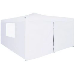 Hommoo Belvedere Pliable Avec 4 Parois 5x5 M Blanc