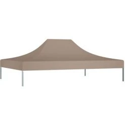 Hommoo Toit De Tente De Reception 4x3 M Taupe 270 G/m² 8 Hommoo Toit De Tente De Reception 4x3 M Taupe 270 G/m² -Pergola Soldes 54167559 2
