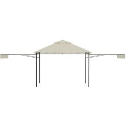 Hommoo Belvedere Avec Double Toits Etendus 3x3x2,75 M Creme 180 G/m² -Pergola Soldes 54167863 5
