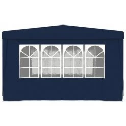 Hommoo Tente De Reception Avec Parois Laterales 4x4 M Bleu 90 G/m² -Pergola Soldes 54167898 5