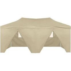 Hommoo Tente De Reception Pliable Avec 4 Parois 3x6 M Acier Creme -Pergola Soldes 54167921 4