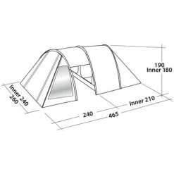 Easy Camp Tente Tunnel Galaxy 400 4 Places Gris Acier Et Bleu - Multicolore -Pergola Soldes 54256261 3