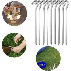 REGALI Sardines Piquet,Piquet De Fixation 20 Pièces Piquets De Tente En Piquets De Fixation Sol Crochet Pour Tente De Camping Jardinage Acier Galvanisé Sardine Tente Argenté -Pergola Soldes 54472855 2