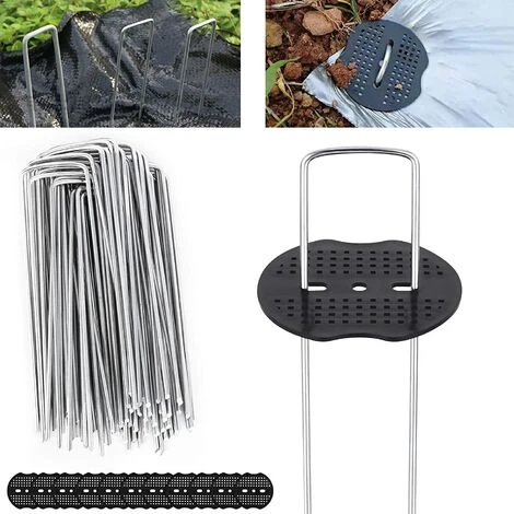 DECKON 50pcs Clous De Jardin, Clous De Jardin Avec 50 Rondelles Clous De Tente Longueur 150MM Largeur 40MM Pour Fixer Le Tissu De Mauvaises Herbes, Tissu De Mauvaises Herbes 3 DECKON 50pcs Clous De Jardin, Clous De Jardin Avec 50 Rondelles Clous De Tente Longueur 150MM Largeur 40MM Pour Fixer Le Tissu De Mauvaises Herbes, Tissu De Mauvaises Herbes