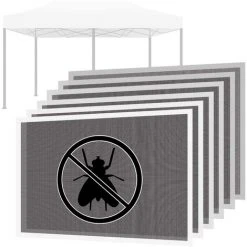 FRANKYSTAR Jeu De 6 Moustiquaires Pour Gazebo De Jardin 3x6 M Jeu De 6 Moustiquaires Avec Velcro. 300X300X200H CM Vert
