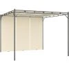 Topdeal Belvédère De Jardin Avec Rideau Latéral 3x3x2,25 M Crème FF47993_FR -Pergola Soldes 54643207 1