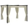 Topdeal Tonnelle Avec Rideaux 3x3 M Crème Acier FF48050_FR 1 Topdeal Tonnelle Avec Rideaux 3x3 M Crème Acier FF48050_FR -Pergola Soldes 54643777 1