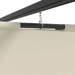 Topdeal Tonnelle Avec Rideaux 3x3 M Crème Acier FF48050_FR -Pergola Soldes 54643777 5