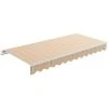 SAV Tissu D'auvent Toile Store Banne Rayure Jaune Et Beige 4X2.5m -Pergola Soldes 54700331 1