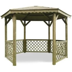 SOLID Kiosque En Bois "Pavilion" - 6.68 M² - 3.15 X 2.57 X 2.56 M - 16 Mm