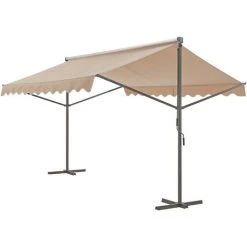 Store Banne Autoportant Selenizza à Double Pente 400 X 300 X 260 Cm Sable [pro.tec] -Pergola Soldes 54723487 2