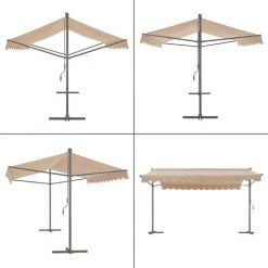 Store Banne Autoportant Selenizza à Double Pente 400 X 300 X 260 Cm Sable [pro.tec] -Pergola Soldes 54723487 5