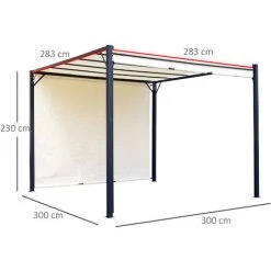 Outsunny Pergola Rétractable Dim. 3L X 3l X 2,3H M Structure Acier époxy Anticorrosion Noir Toile Polyester Haute Densité Crème - Crème 9 Outsunny Pergola Rétractable Dim. 3L X 3l X 2,3H M Structure Acier époxy Anticorrosion Noir Toile Polyester Haute Densité Crème - Crème -Pergola Soldes 54817252 3