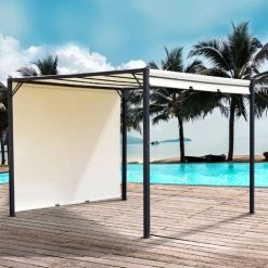 Outsunny Pergola Rétractable Dim. 3L X 3l X 2,3H M Structure Acier époxy Anticorrosion Noir Toile Polyester Haute Densité Crème - Crème 10 Outsunny Pergola Rétractable Dim. 3L X 3l X 2,3H M Structure Acier époxy Anticorrosion Noir Toile Polyester Haute Densité Crème - Crème -Pergola Soldes 54817252 4
